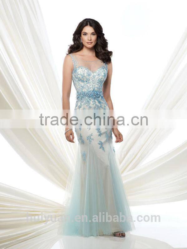 lady lace evening scoop neckline one piece long dress