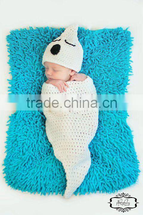 Baby Ghost Halloween Costume or photo prop hat and sleep sack cocoon