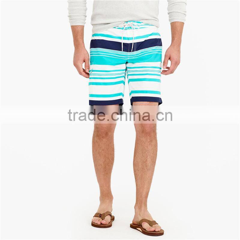MGOO Wholesale Variegated Stripe Mens Board Shorts 100% Quick-drying Nylon Beach Shorts