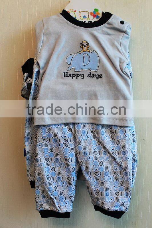 Wholesale Latest New Born Baby Boy Winter Clothes Knitted Long Sleeve Clothing Set 8TB1-34