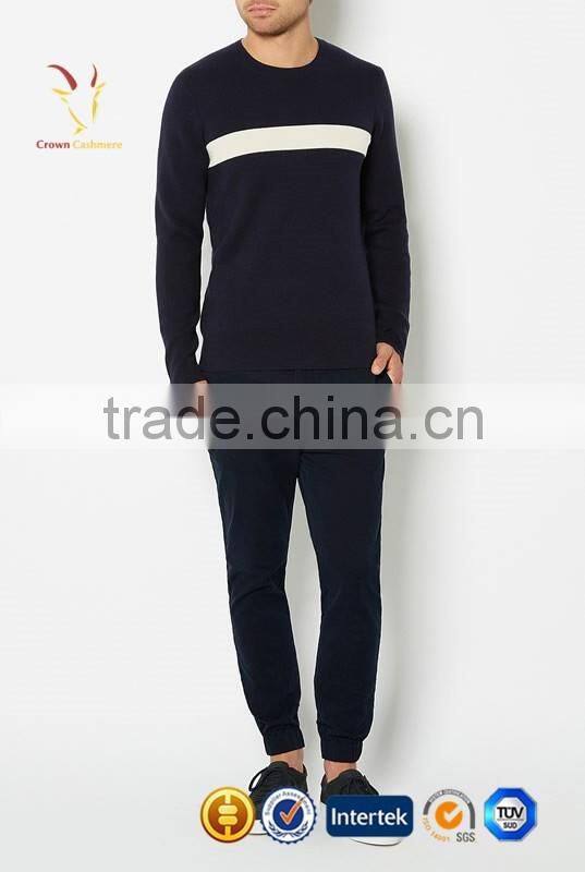 Excellent Navy Cashmere Pullover Wool Sweaters for Men
