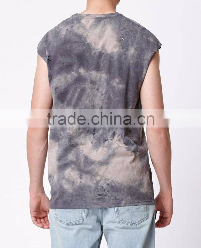 Top Sleeve Destroyed Muscle Tank Top for 2017