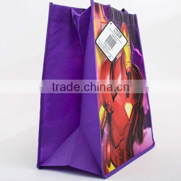 Super hero cartoon non woven hand recycling bag