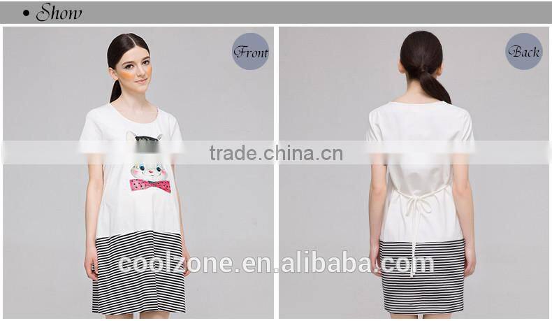 100% Cotton Maternity Dress Cute Outdoor Pregnancy Clothes Shortsleeve Dress Wholesale Maternity Clothing