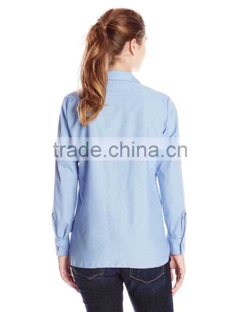 ladies loose casual white/pink light blue long sleeve shirt/blouse