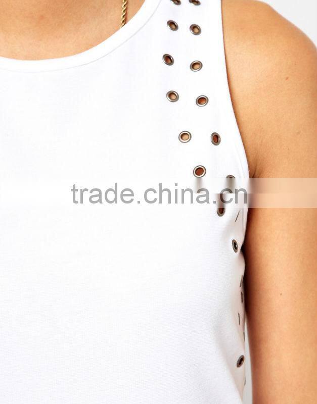 Rivet Mini Dress with Cut Away Shoulder