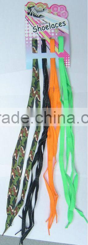 colorful flat plastic tip polyester logo printed shoe laces