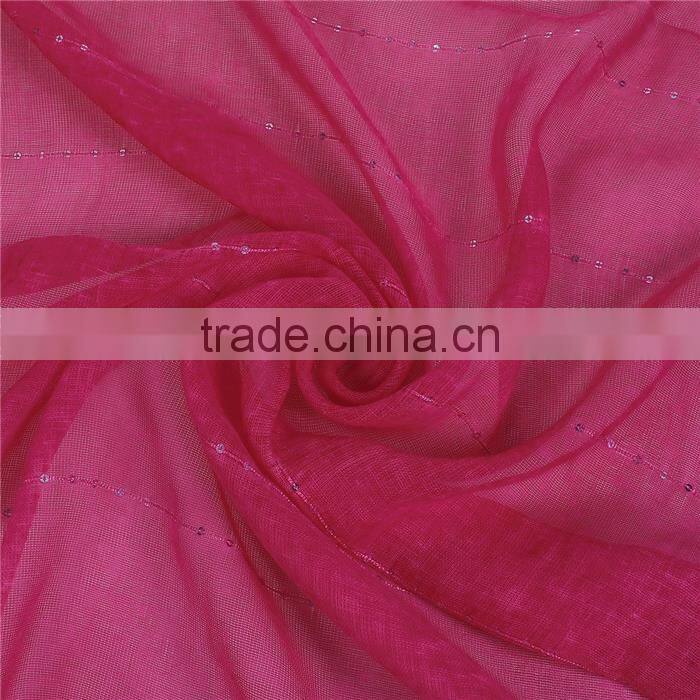 Polyester Scarves & Wraps Rectangle Silver Red Sequins Lady Scarf