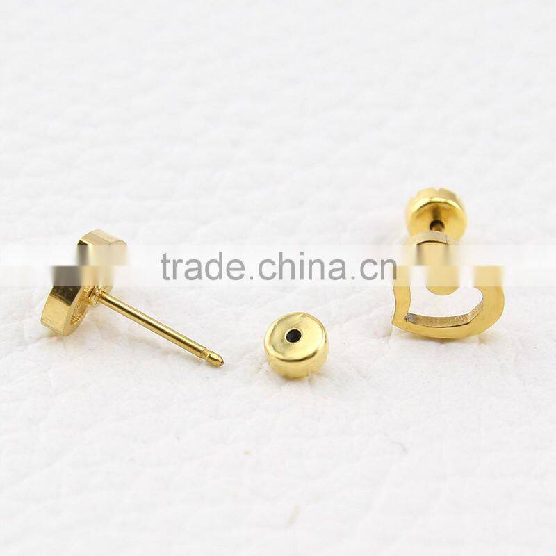 stainless steel gold Geometry Earring Stud Different Shape Flower Star Heart Butterfly and Clover
