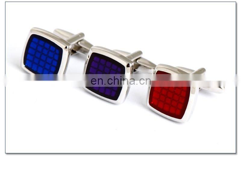 Simple Check Cuff link Red Square Men Shirt Cufflinks