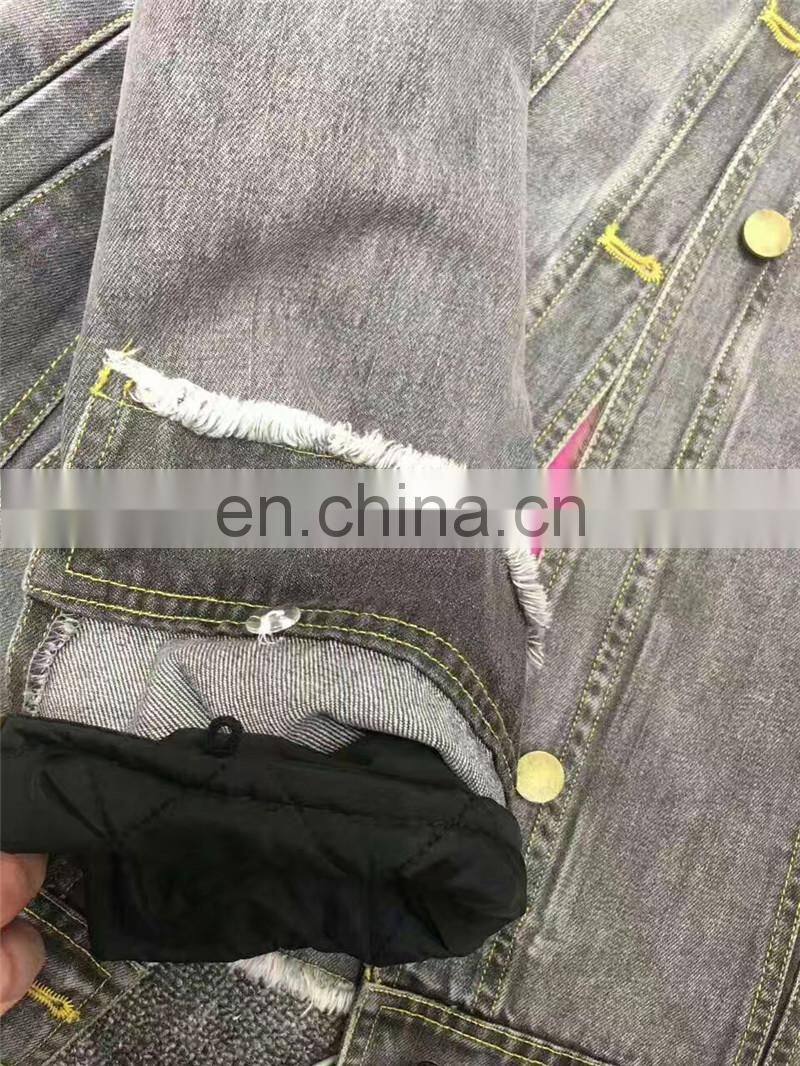 2016 Top Fashion Real Lamb Fur Collar Denim Parka with Hood Women Fur