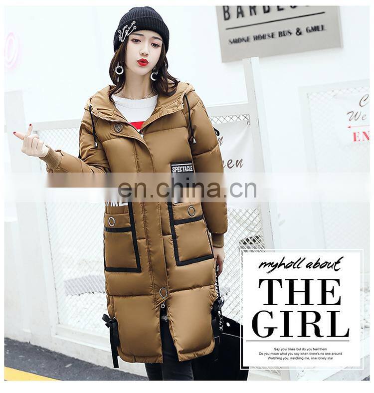 2017 down jacket winter new fashion letter Korean version of Slim long cotton jacket jacket female S1020