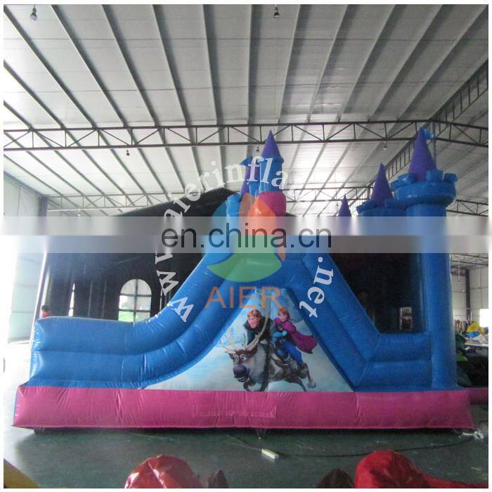 China factory price inflatable frozen bouncy castle / adult baby play toy inflatable bouncer house with slide