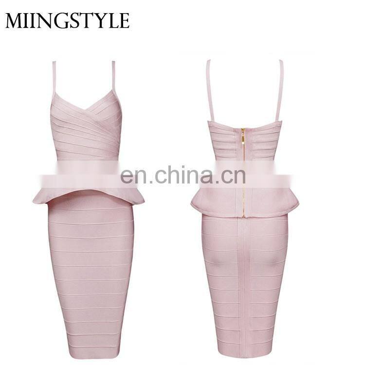 fashion dress 2016 women clothing top and skirt dress suit summer evening two pieces set bandage dress