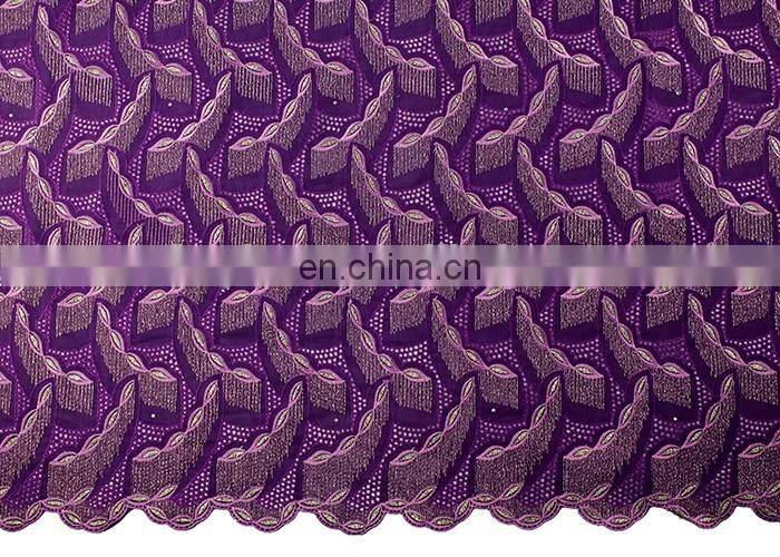 Popular african textile ,embrodery lace fabric with stones
