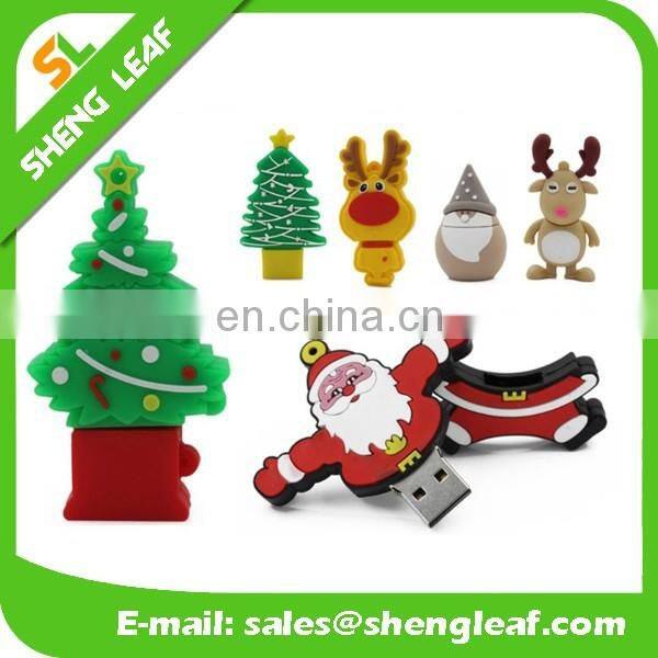 Soft rubber customized Christmas snowman usb flash drive for promotion