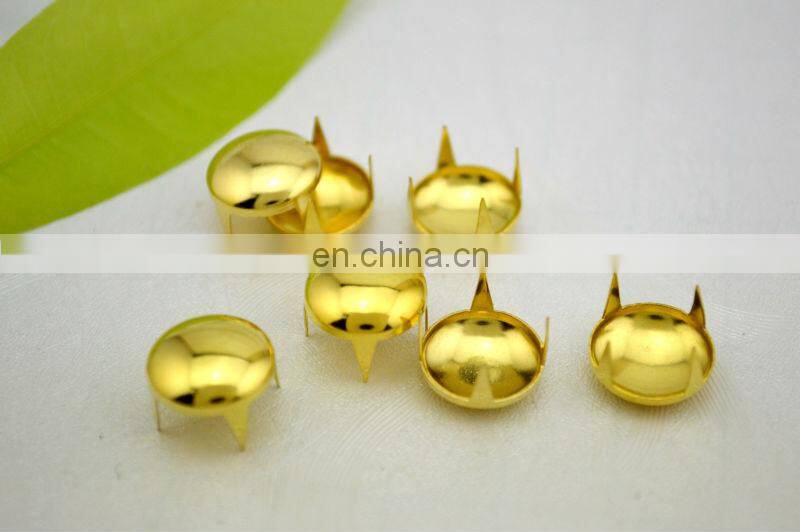 Fancy colored prong gold dome stud