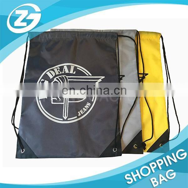 Small Size Cheap New Year Promotion Black Polyester Draw String Backpacks for Kids