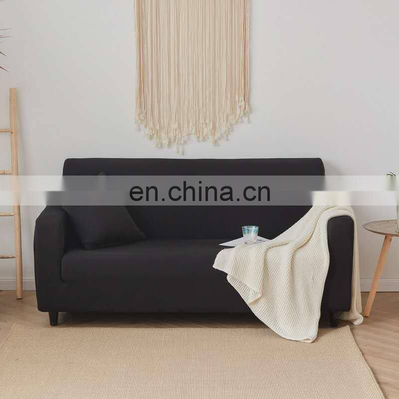 Shaoxing Sinuo ready made Stretch Sofa Covers elastic solid color couch cover