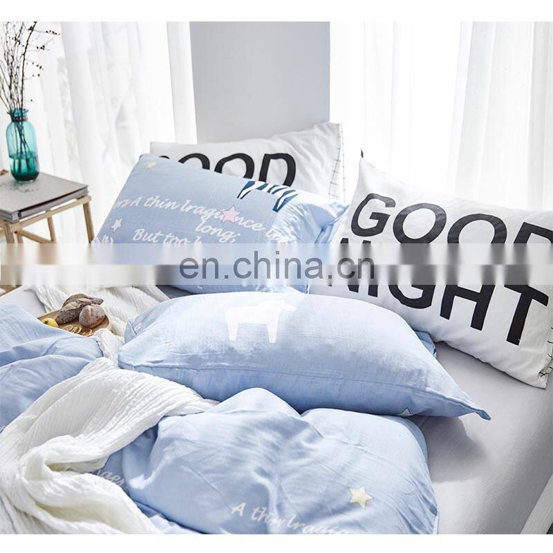i@home New style bedding linen 100% cotton modern bed sets linen sheets duvet cover with zebra delicate pattern for living room