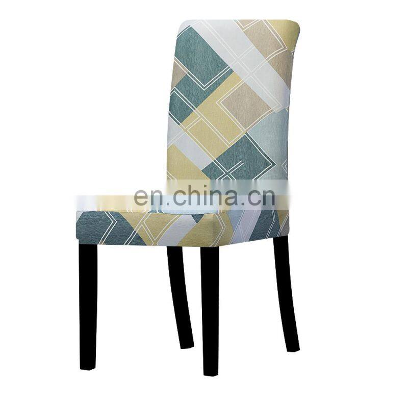 Stretch Elastic Chair Covers Spandex For Wedding Cover Kitchen Print Modern Slipcovers Furniture