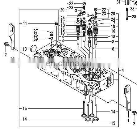 Diesel engine 4TNV88 coolant pump 129004-42001