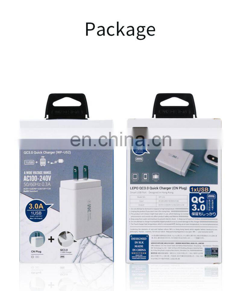 PC Environmentally Friendly US Socket QC3.0 Quick Charger Sing USB 3.0A