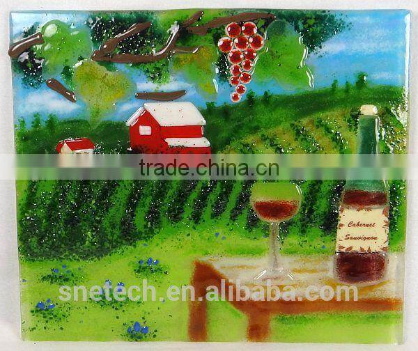 fused glass as interior wall or ceiling decoration