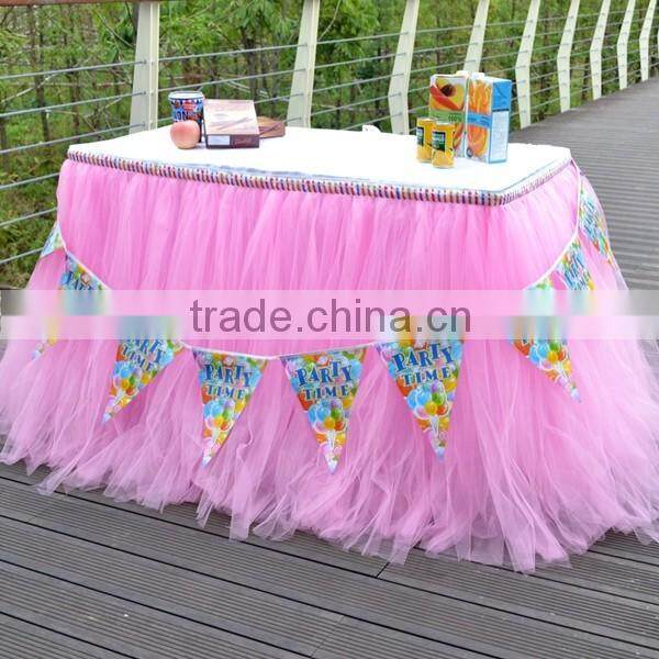 Unforgettable Party Centerpiece Handmade Tutu Tulle Table Skirt Cover for Girl Princess Birthday Party SD103