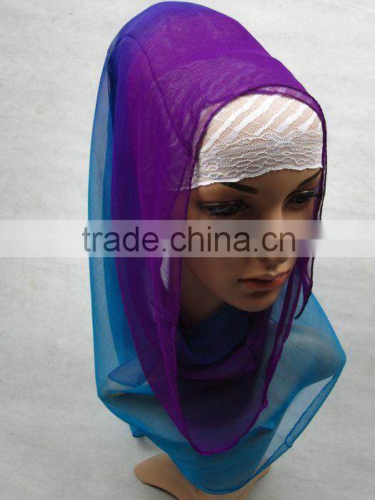 S587 printed silk Gradient newest islamic scarf