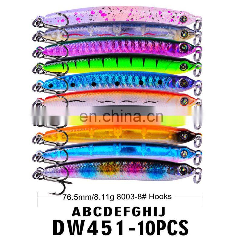 76.5mm fishing pencil VIB bionic lure 8.11g lure poppa sinking pencil fishing tuna popper lure