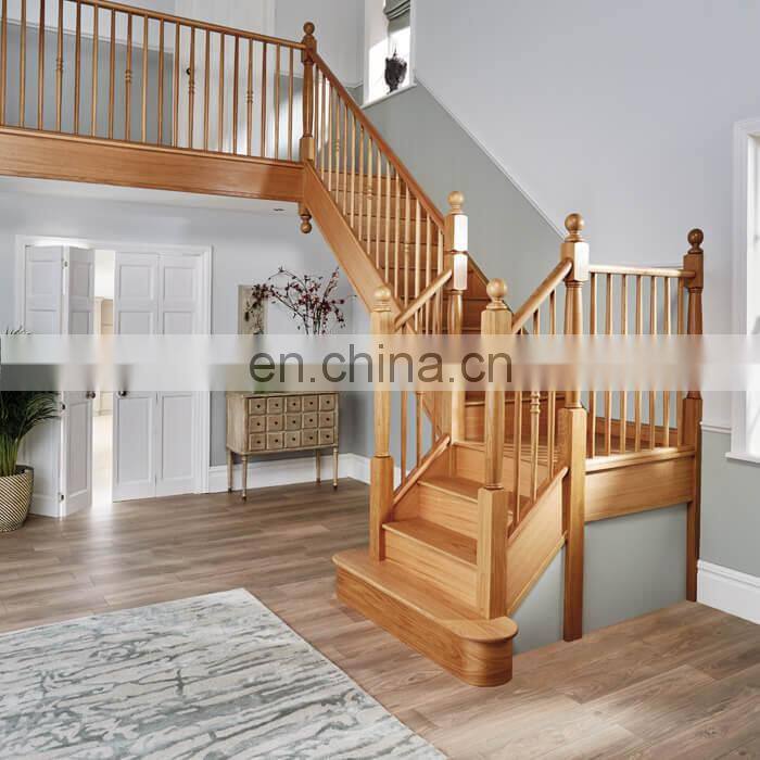 Low cost wooden curved staircase, indoor solid wood staircase designs