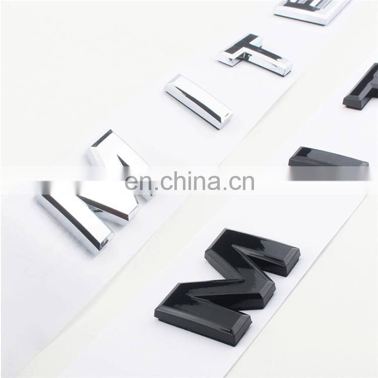 Customized Glossy Black Chrome 3D Logo Rear Auto Sticker