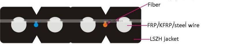 Shenzhen Hanxin Factory Anatel Certificate FTTH drop flat cable 1/2/4 core G657A G652D fiber optical Wire cable