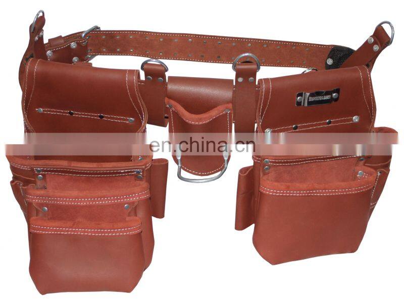 Leather Tool Bag Bag Custom Carrying Portable Multi-function Leather Roll Up Tool Bag