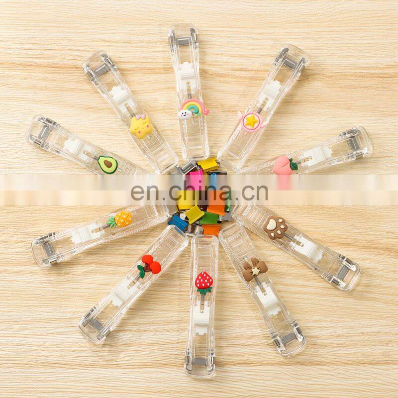 New Push Clip Stapler Staple Remover Binder Push Clamp Tape Dispenser Paper Clips Office Supplies Set Desktop Supplies