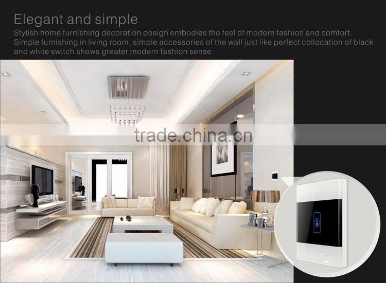 1Gang Crystal Glass Panel White Touch Smart Home Switch