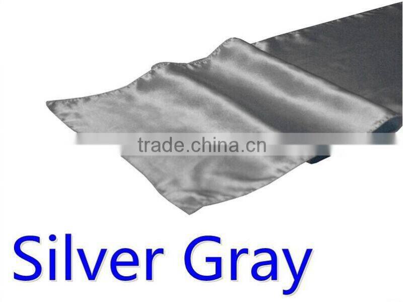 hot selling ployester satin table runner for wedding decoration, turquoise color