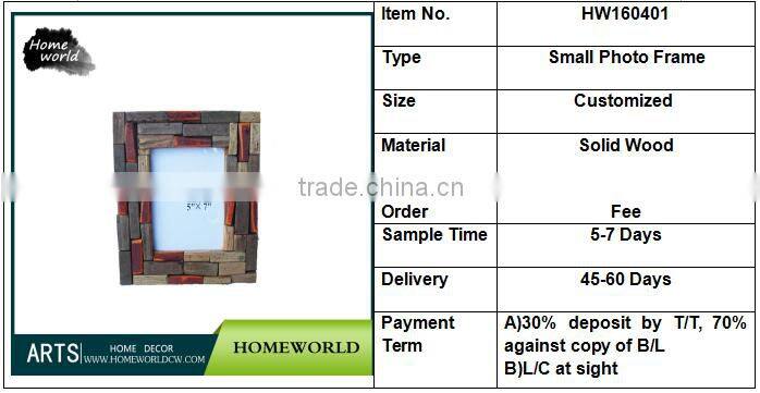 2016 New Arrival Table Decorative Small Wooden Photo Frame Recorded Sweet Time