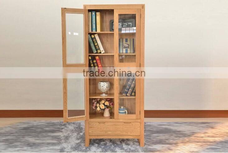 Y-1544 French Style Furniture Bookcase Wooden Filling Cabinets with Glass Doors