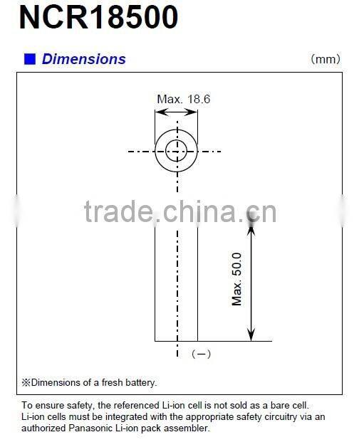 Original NCR18500 Japan 3.6V cylindrical battery cell