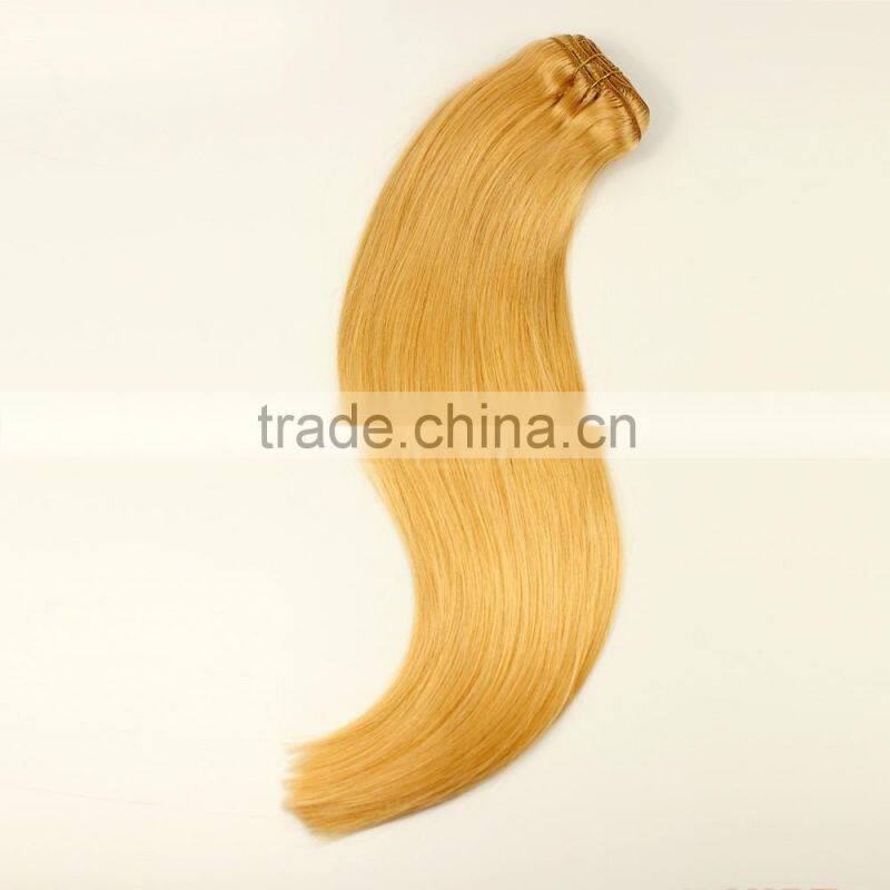 160g 180g 220g 260g full head human remy hair blond clip in hair weaves