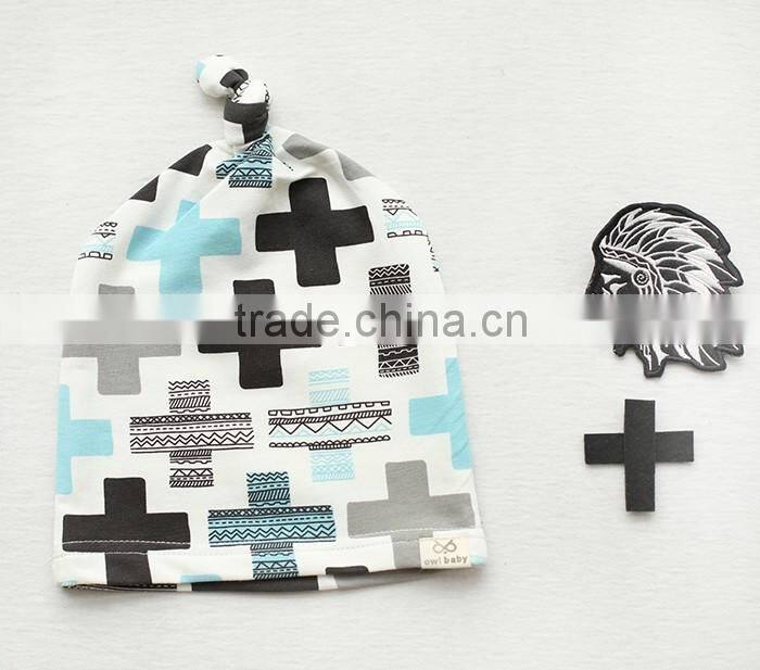 Breathable Kids Hat Boutique Cotton Cartoon Tied Angle Newborn Baby Cap For 0-2 Years In Stock