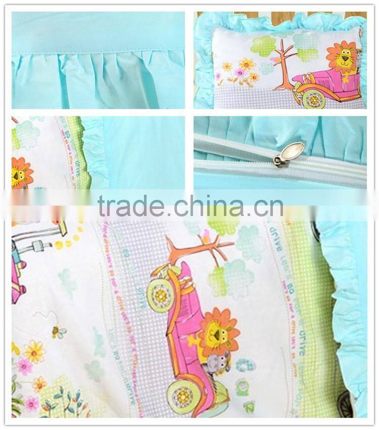 Eco-friendly cotton material comfortable lovely printed cheap kids bed set