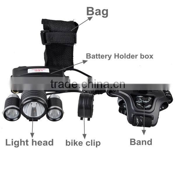 Outdoor High Power 3 LED 3000lm 3 Models waterproof Hunting Headlamp