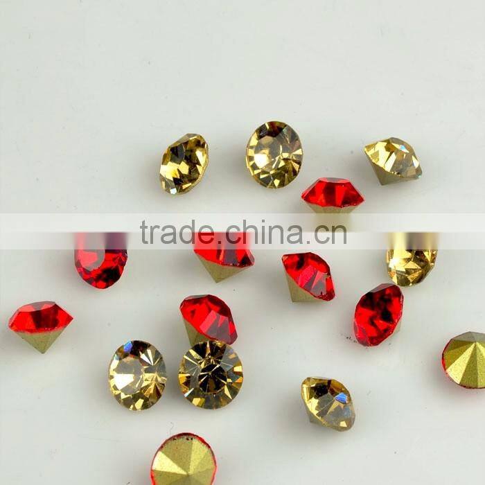 China factory wholesale Jonquil color Chatons, MC crystal point back rhinestones, diamond crystals for decoration