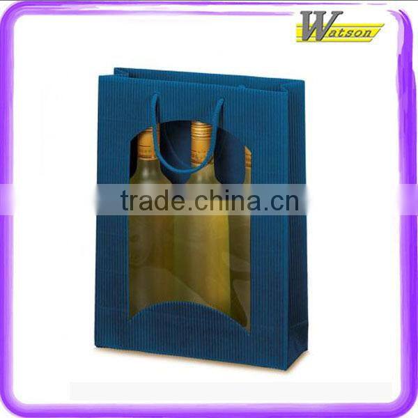 hot selling christmas festival red or white wine corrugated paper packing bag
