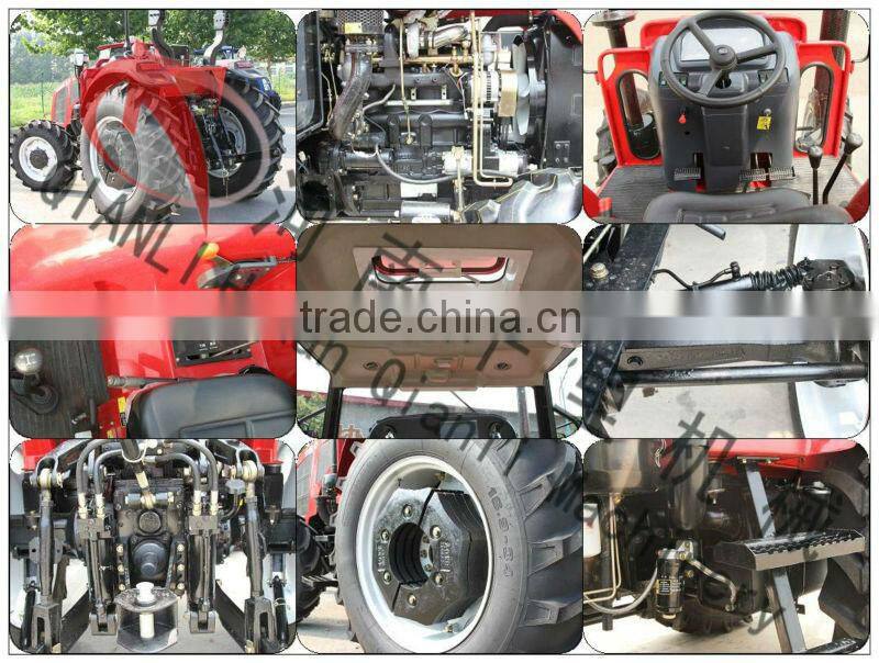 Big fuel tank tractor QLN 80hp 4wd Farm wheel hydraulic steering