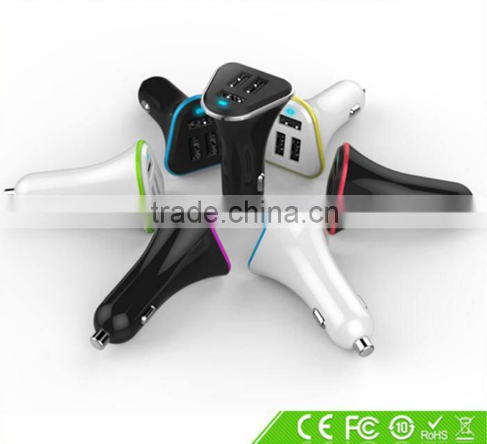 portable mobile phone 3 port usb car battery charger