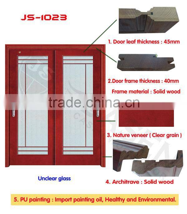 Mahogany wood glass Japanese sliding door